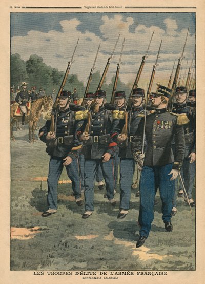 Elite Troops of French Army, the Colonial Infantry, Illustration from 